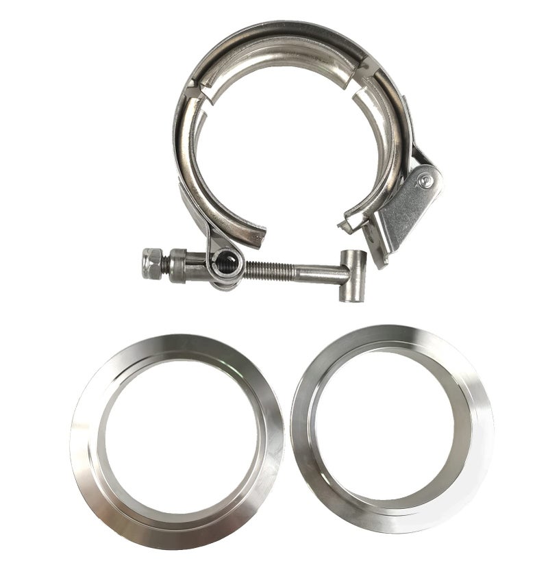 GaeaAuto 2 X 2.5"" Quick Release V-Band Clamp with Male Female Flanges 304 Stainless Steel for Turbo Downpipes (2.5 inch  2 Pack) - Image 3
